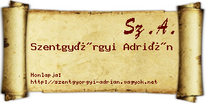 Szentgyörgyi Adrián névjegykártya