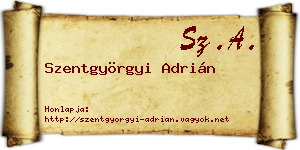 Szentgyörgyi Adrián névjegykártya