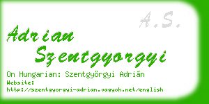 adrian szentgyorgyi business card